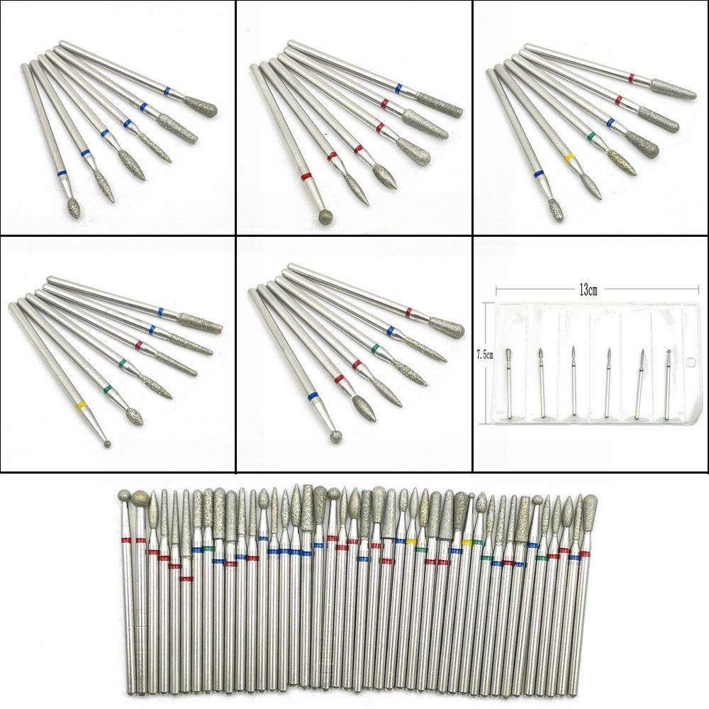 6Pcs Cutter for Manicure Carbide Diamond Nail Drill Bit Set Milling Cutters Nail Art Pedicure Tools Kit Nail Drill Bits
