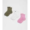 Unisex Daily Essential Quarter Socks  3 Pack Pink Frosting White Bay Leaf