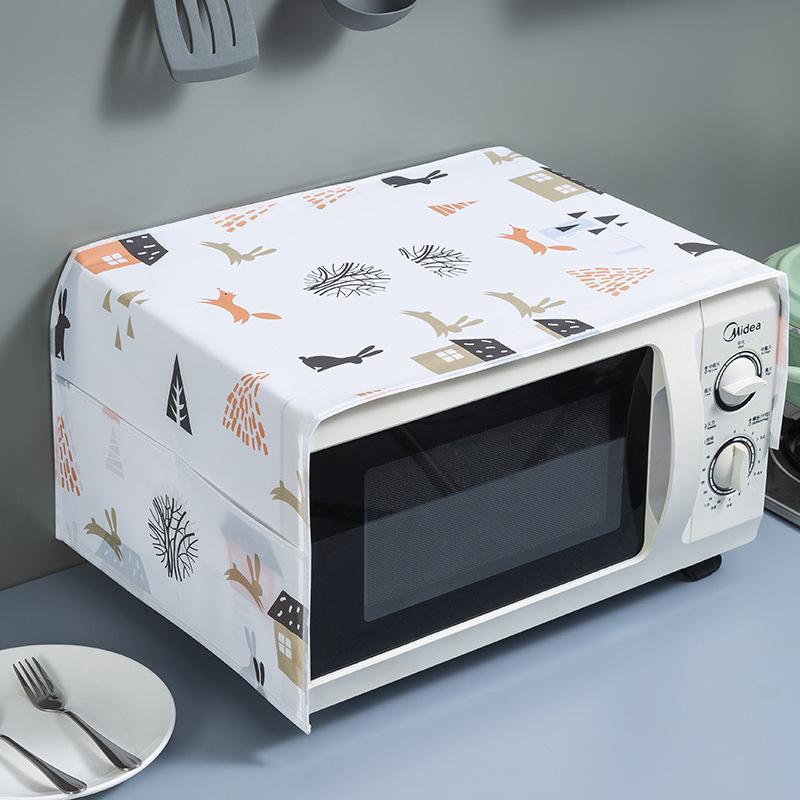 Microwave Dust-proof Cover Oven Cover PEVA Printed Hanging Bag Dust-proof Cover Microwave Protective Cover