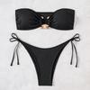 Yi Yong 2024 Lace-up Bandeau Bikini Two-Piece Swimsuit
