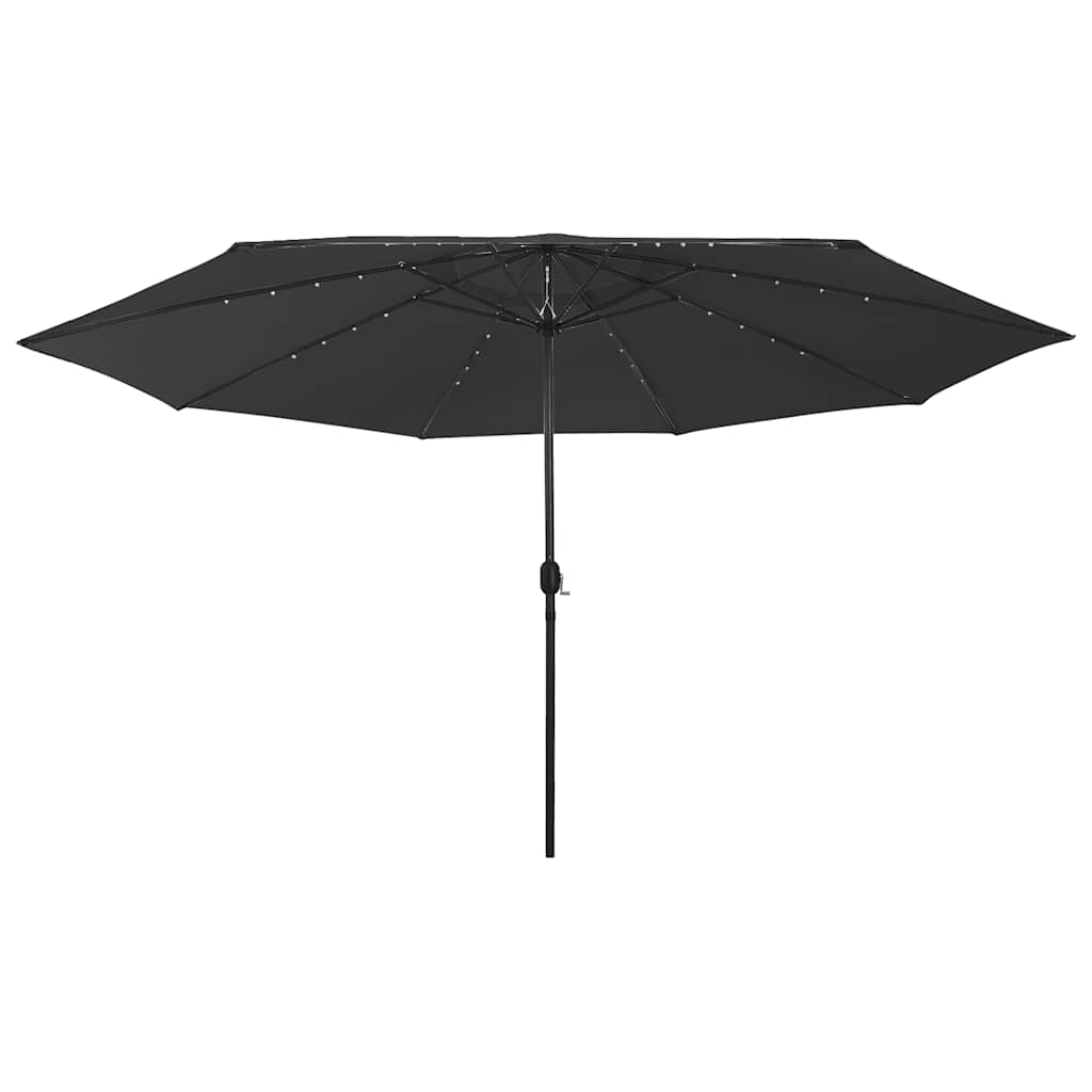 LED Illuminated Sun Umbrella 400 cm Black
