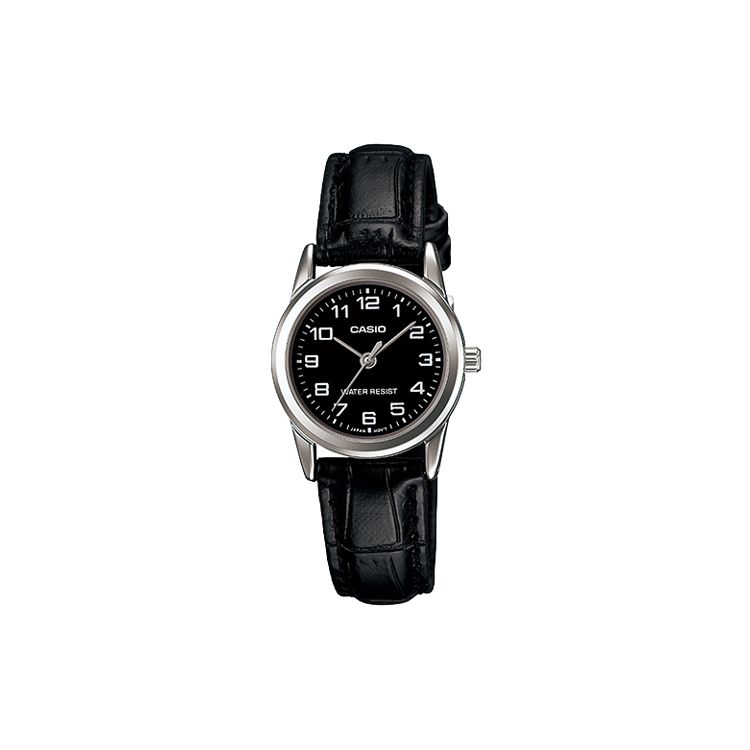 

Casio Standard Series Classic Pointer Fashion Trend Retro Minimalist Waterproof Quartz Movement Leather Strap Watch Women watches Black LTP-V001L-1B Regular Watch Box,Black Dial