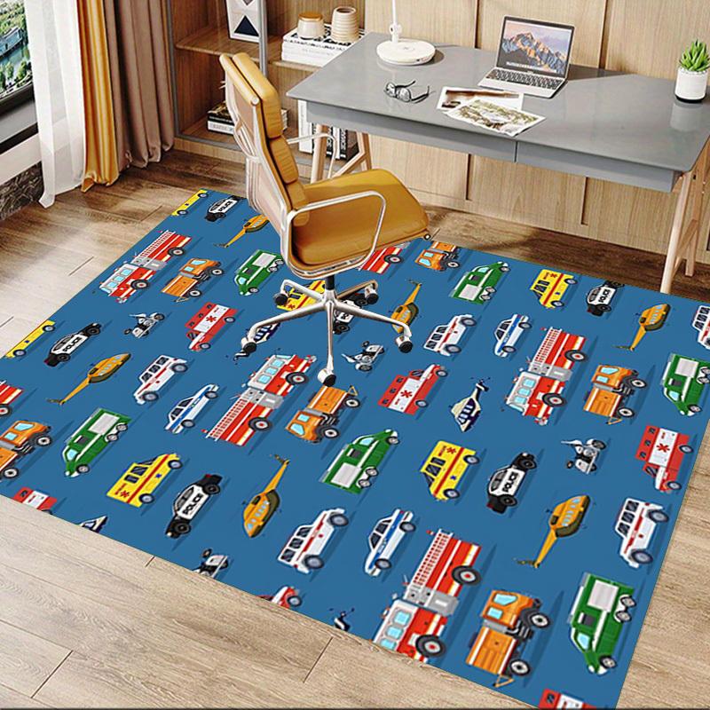 1PC Ambulance Firetruck Extra Large Non-Slip Floor Carpet, Office, Family, Bedroom, Studio - Large Area Rug Indoor Rugs, Vibrant Colors-W253