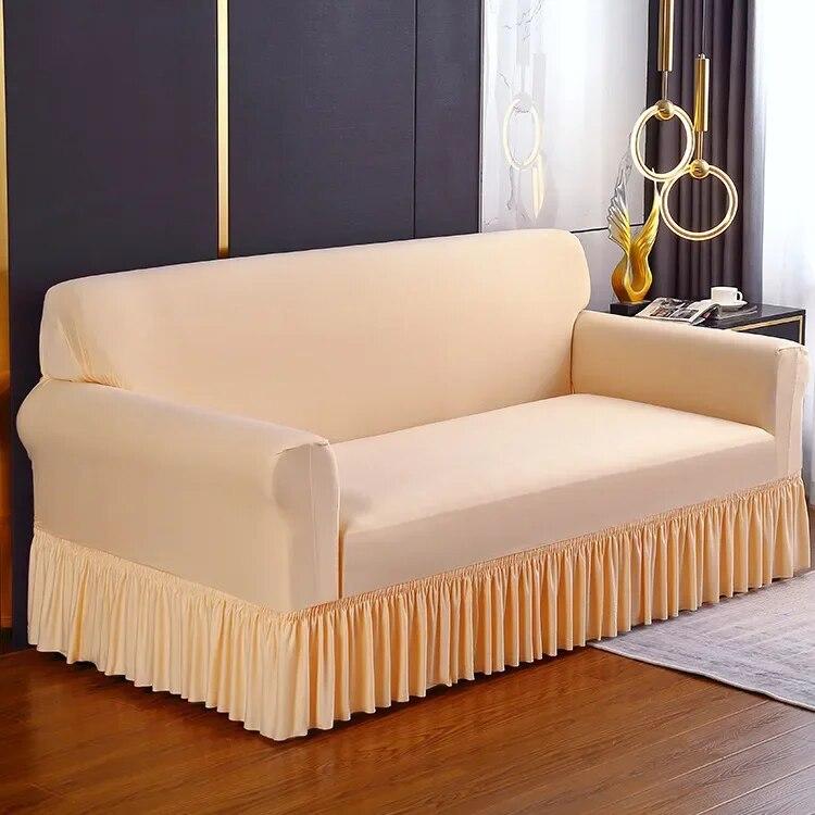 Pletené elastické potahy na pohovku s potiskem do obývacího pokoje se sukní Natahovací křeslo Pohovka Potah na rohy 1/2/3/4 sedadel