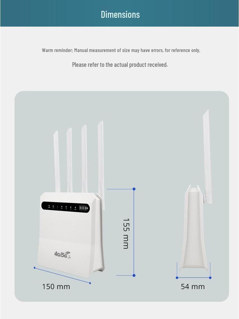 WiFi 6 LTE 4G Router with Optional Battery - Compatible In US, Europe, Asia, South & North America.