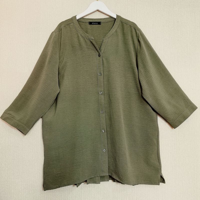 Trade Orders Exported To Japan Tail Goods Chiffon V-neck Open Three-Quarter Sleeve Shirt Women Solid Rear Organ Pleated Top Middle-aged Women Dress