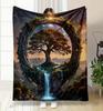 A Universal Nap Office Small Blanket Featuring A Life Tree Flowing Holy Water Perfect As A Gift for Family and Friends Blankets