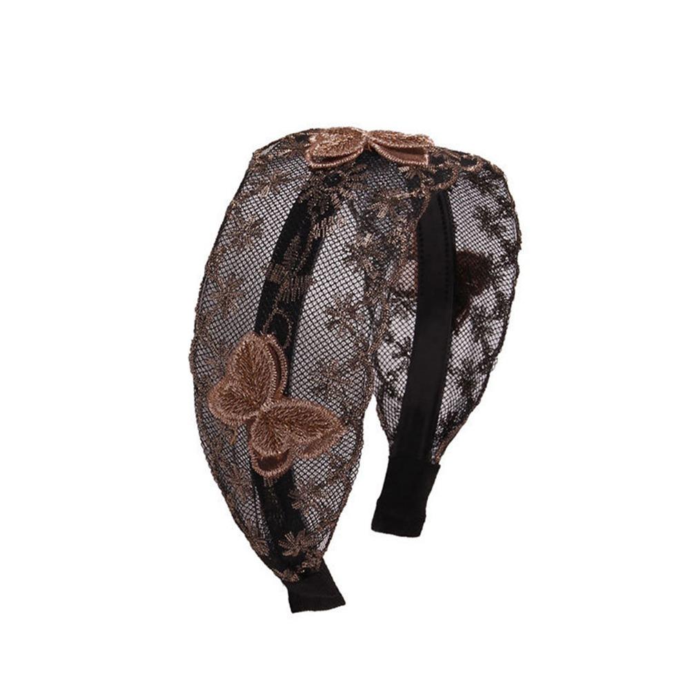 Flowers Lace Mesh Hair Band Wide Side Women Lace Hairbands Cute Hair Hoop  Hair Accessories