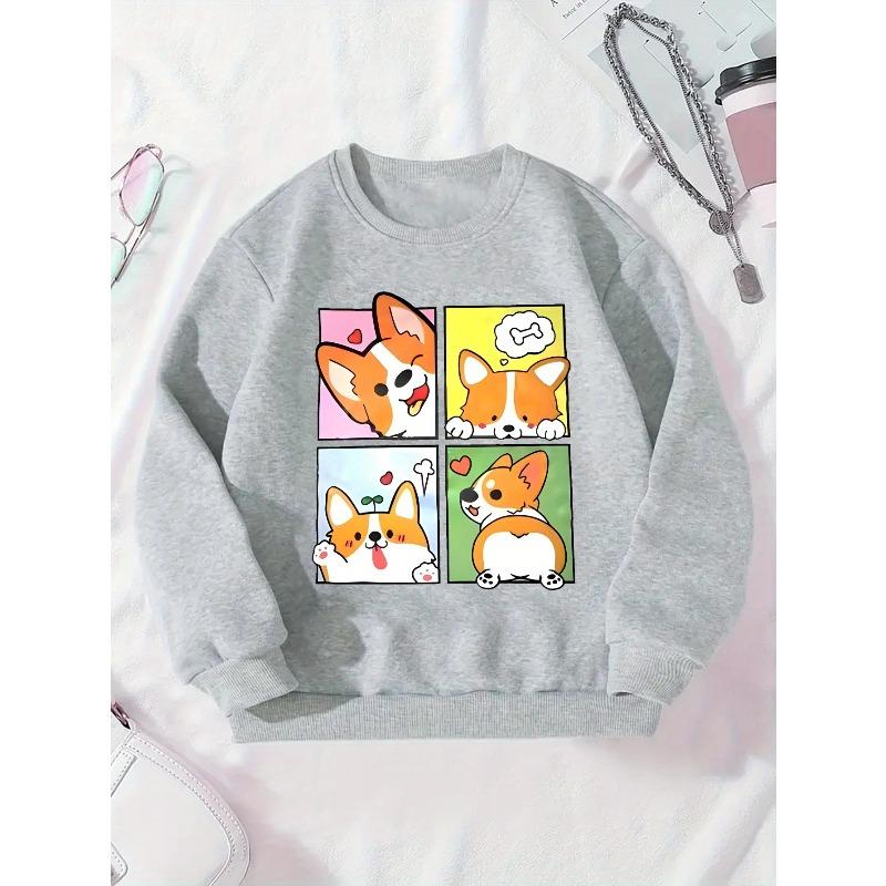 2024 5 30 Pattern Girls' Round Neck Sweatshirt