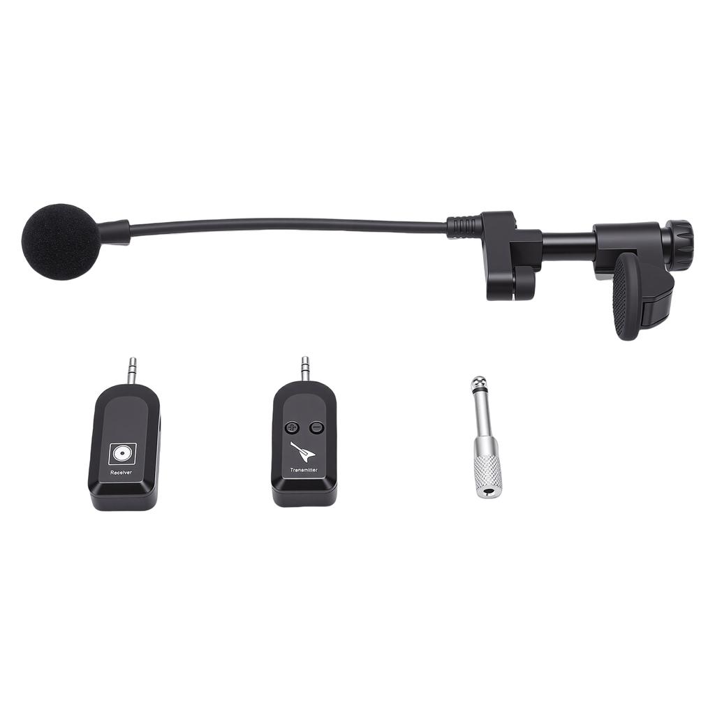 Wireless Instrument Microphone 2.4G Violin Cello Guitar Clip On Condenser Mic for Stage Performance Band
