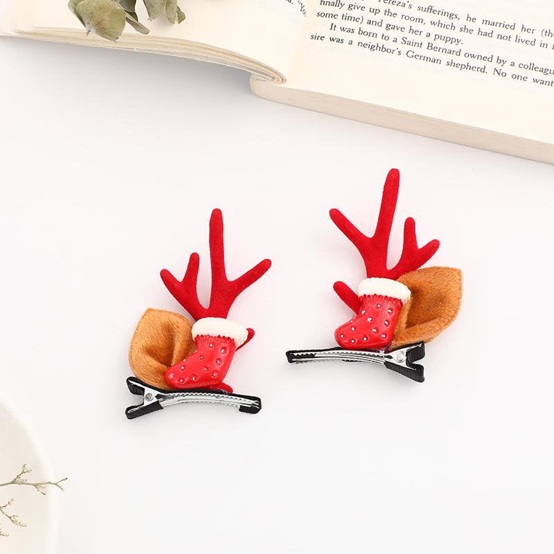 Sponky do vlasů s parohy soba: Vánoční 3D vlasové doplňky pro drdoly a copy