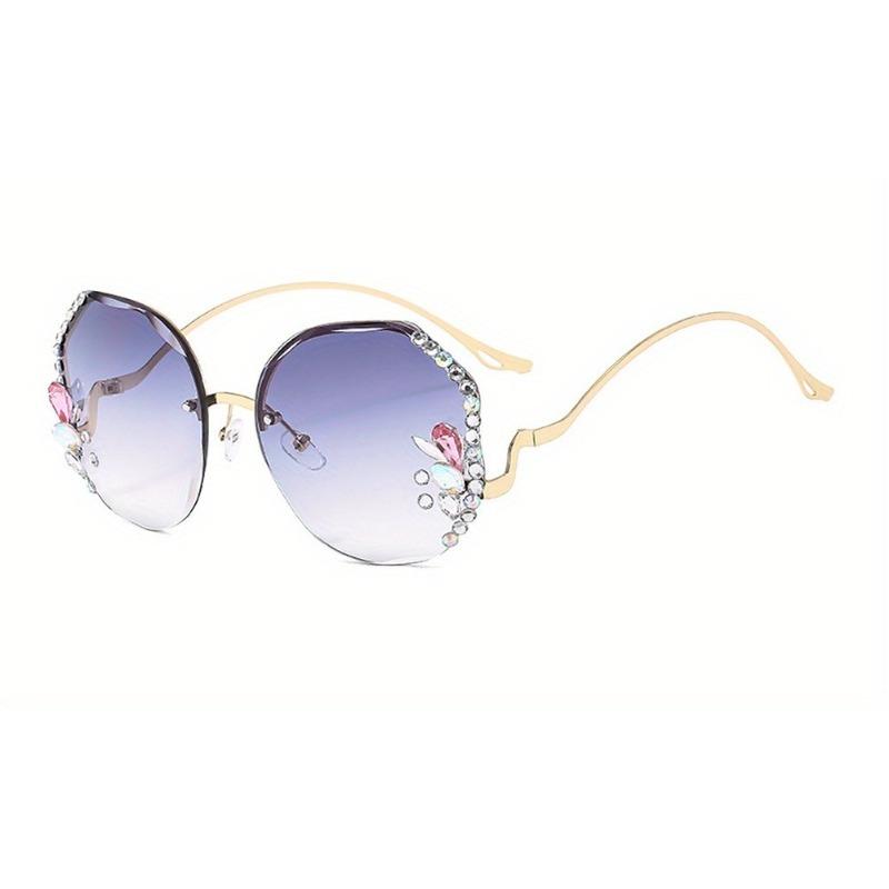 

New Women s Diamond Inlaid Sunglasses with Large Face and Slim Fit, Suitable for Summer Outings