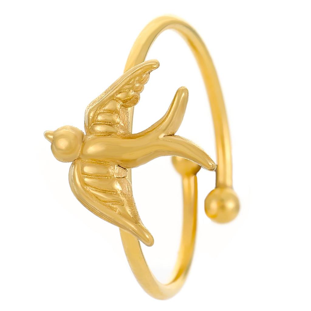 Stainless Steel Starfish & Seashell Open Ring - Ocean Holiday Style Jewelry for Women
