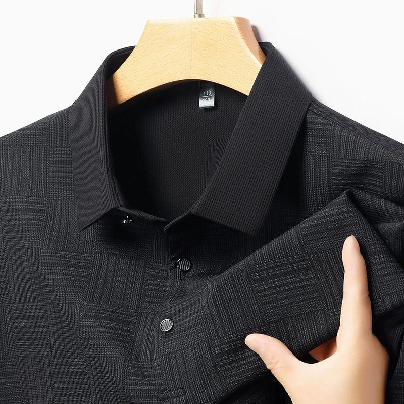 High End Summer Short Sleeved Middle-aged Casual Business Lapel Men's Popular Anti Wrinkle Breathable Fashion Polo Shirt