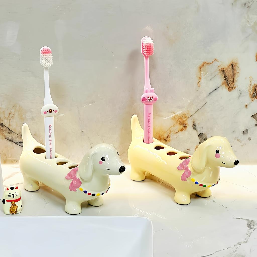 Nowy Oryginalny Design Pojemnik na Szczoteczki do Zębów Jamnik, Odpowiedni do Domowej Łazienkowej Przechowywania Szczoteczek do Zębów, Dekor w Kształcie Ekscentrycznym, Pojemnik na Szczoteczki do Zębów, Pastę do Zębów