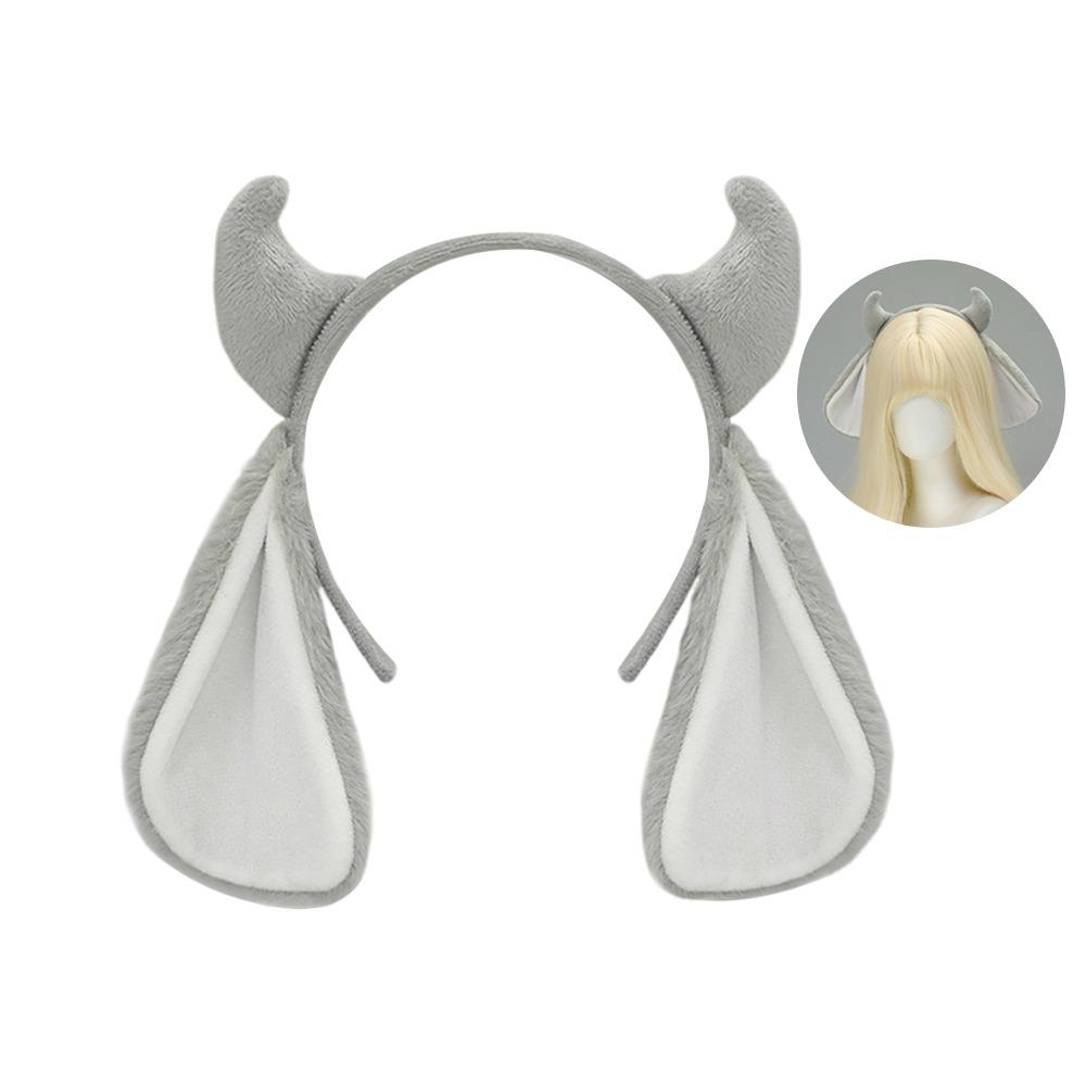 Plush Animal Ear Headbands Fluffy Goat Horn Party Headwear Lamb Headband  Halloween Dressing Up