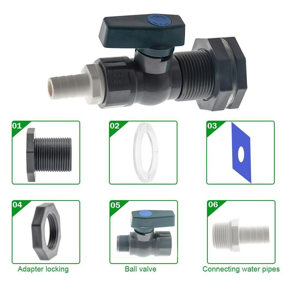 Ball Valve With Gasket Plastic Rain Tank Valve Rain Tank Faucet Kits