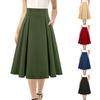 Dameskleur Casual En Modieuze Geplooide Knopen Halve Rok Met Grote Zwaairok