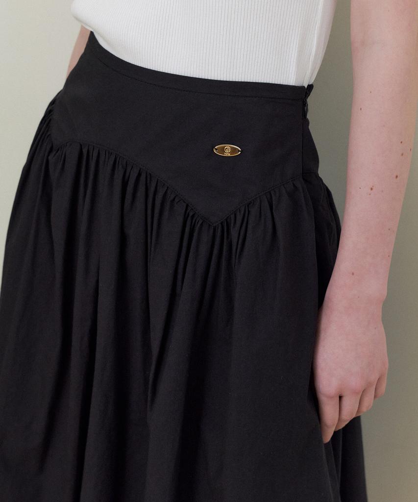 THE PENNY May Shirring Skirt - Black