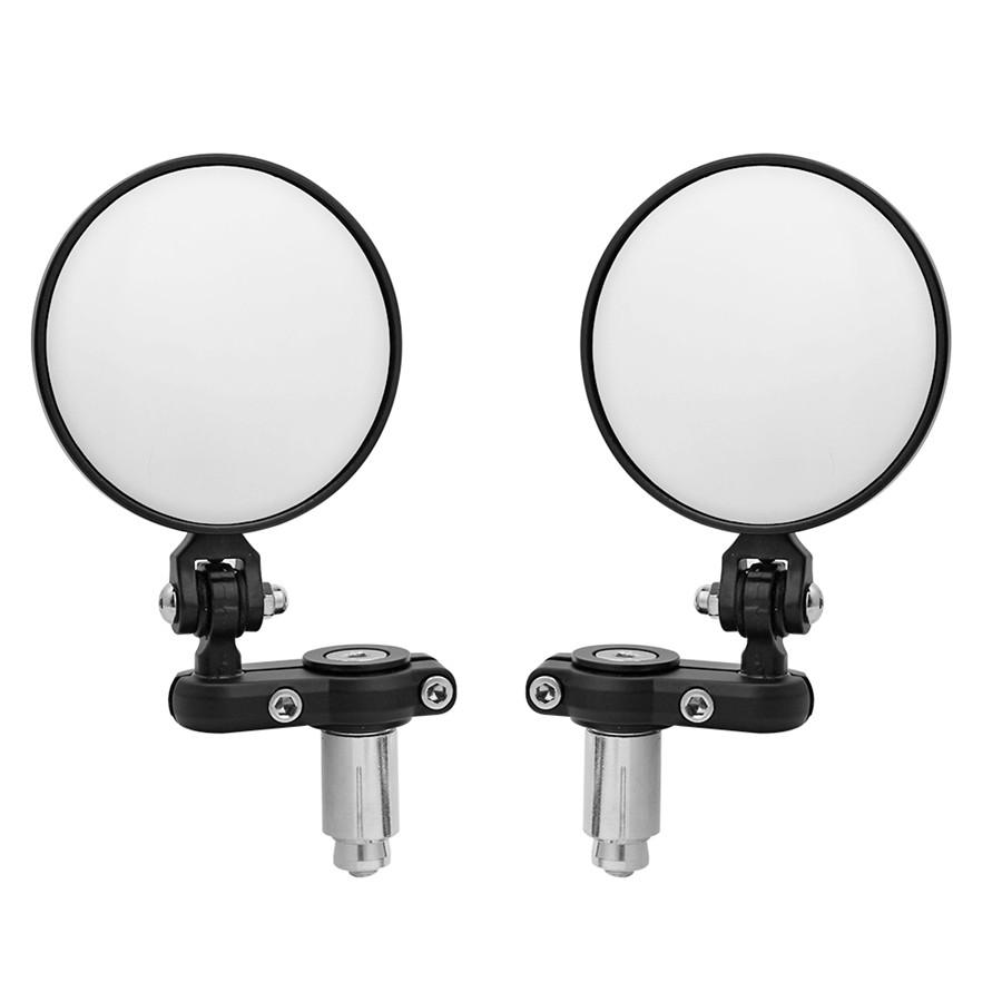 2x Motorcycle Handlebar Mirrors Side Mirrors Foldable Aluminum Alloy w/ Wrench