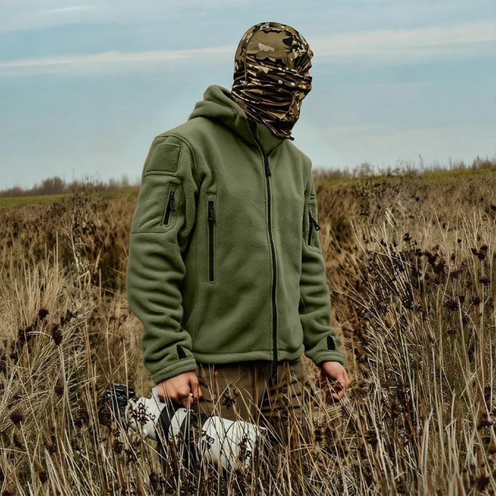 Men's  Fleece Outdoor Warm Fleece Jacket Hooded Coat Jacket