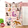 Personalized Disney Cats Character Kitten Blanket, Marie Toulouse Berlioz Figaro Cheshire Cat Lover Birthday Girl, Cat Mom Baby Girl Blanket