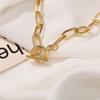 17KM Trendy Gold Thick Chain Necklace for Women Fashion Mixed Linked Circle Necklaces Minimalist Choker Necklace Party Jewelry