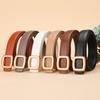 Women'S Leather Belt Wind Belt Women'S Decoration Simple Business Matte Alloy Cowhide Pants Belt