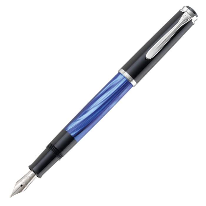 Pelikan M205 Fountain Pen, EF Extra Fine Nib, Marble Blue