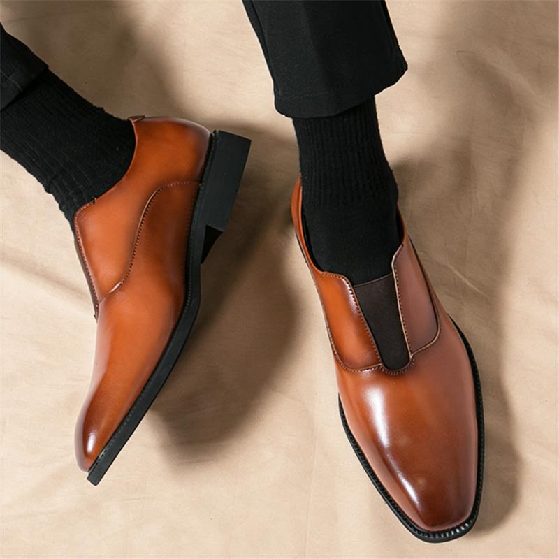 British Designer New Pointed Brown Black Business Casual Shoes for Men Formal Wedding Prom Dress Homecoming Pageant Footwear