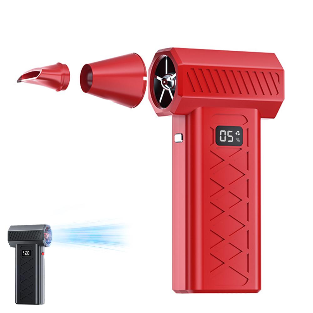 

130000RPM Mini Air Blower Brushless Motor Powerful Dust Blower Battery Display LED Lighting Portable Rechargeable Turbo Fan Jet красный