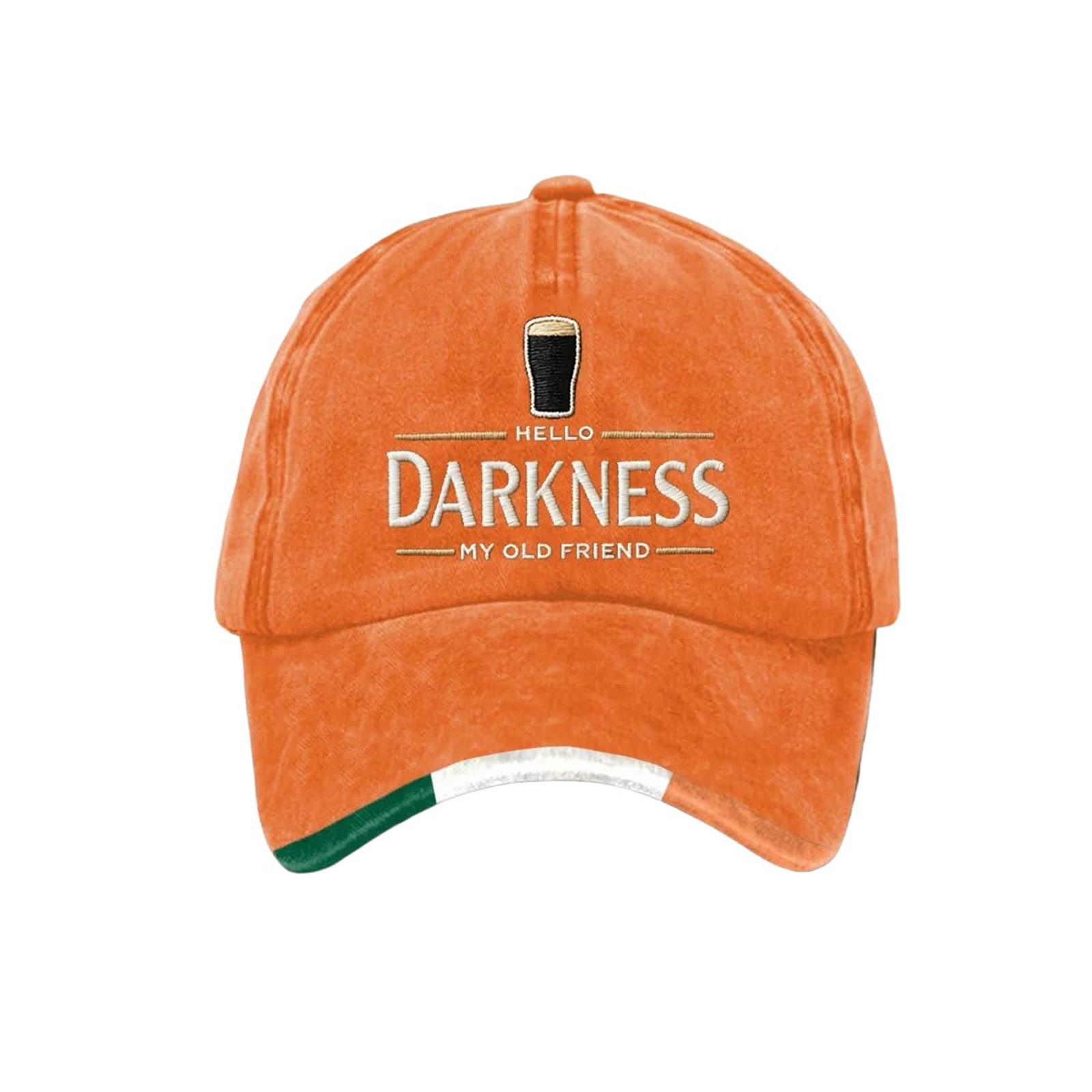 

Unisex Darkness My Old Friend Print Cap St. Patrick s Day Irish Hat One Size шафрановий