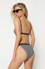 Women's New Season Bikini Set White-Blue Striped Triangle Textured Regular Bikini Set