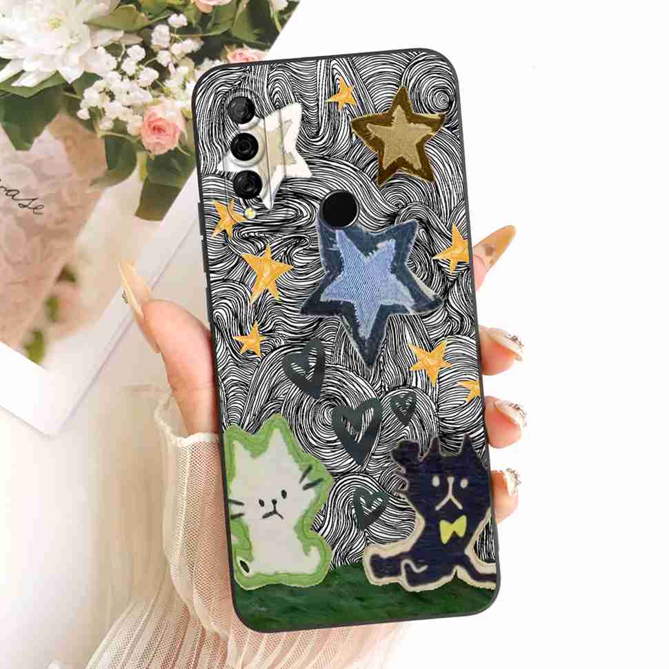 

Cute Cartoon Cover For Huawei P30 lite Case 6.15 P30lite Soft Silicone Phone Case For Huawei Nova 4e Nova4e Matte Back Cover Huawei P30 lite