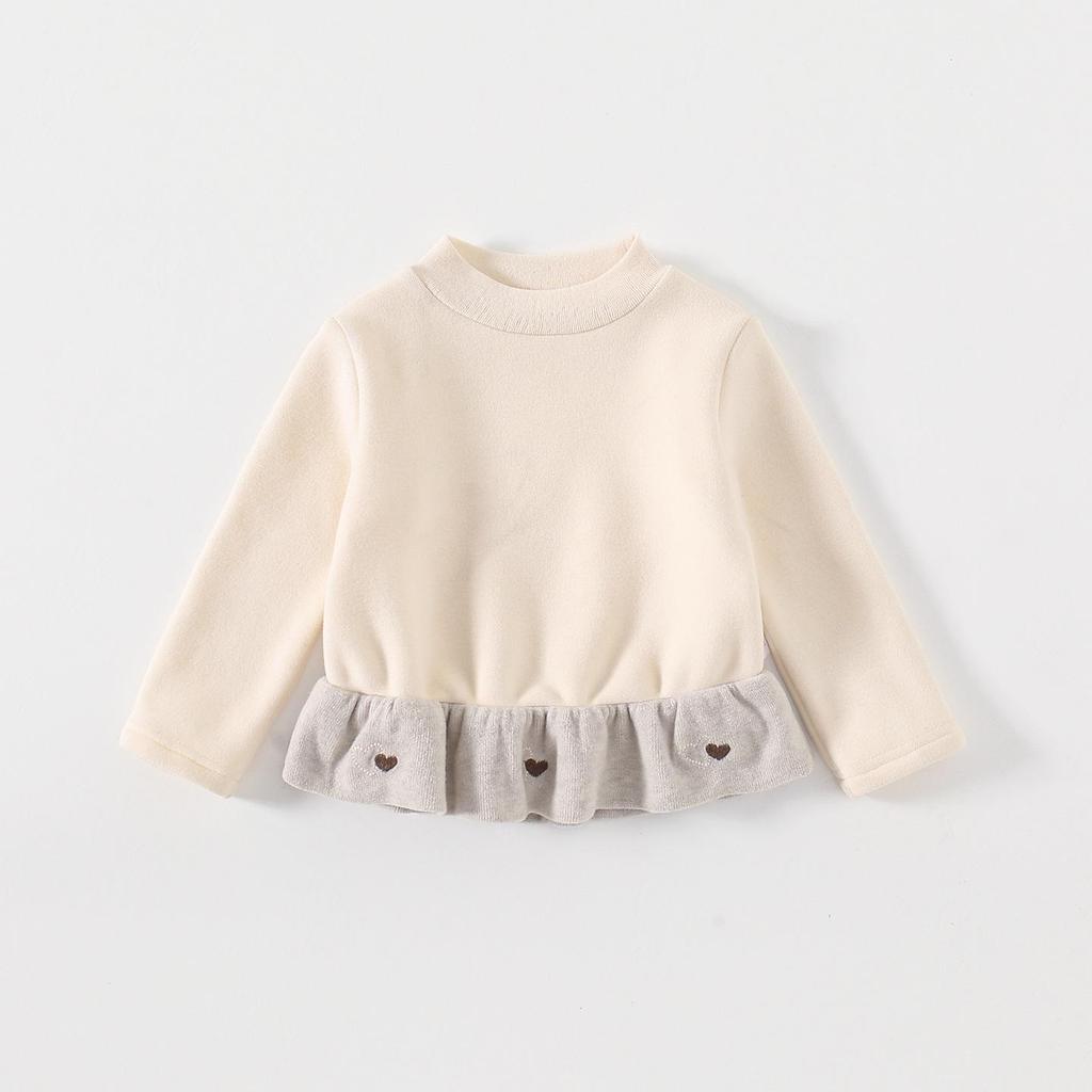 Korean Girls' Lightweight Feather Jacket & Long Sleeve Base Layer with Long Pants - Autumn/Winter Toddler Three-Piece Set