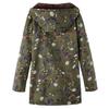 Womens Winter Warm Outwear Floral Print Hooded Pockets Vintage Oversize Coats