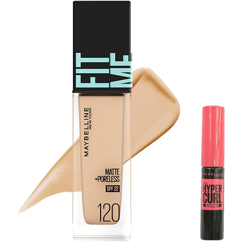 Maybelline Fit Me Liquid Foundation 120 with Hyper Curl Mini Mascara 30ml