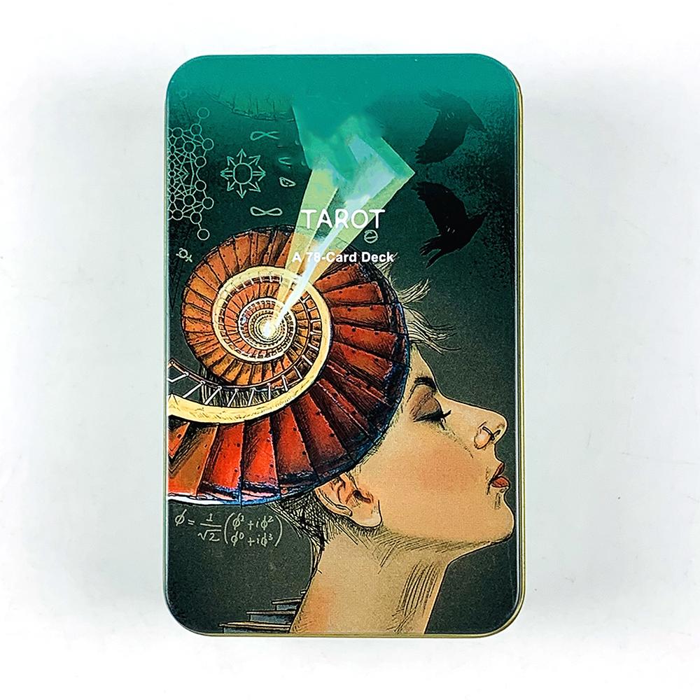 Blechdose Verpackung 78 Tarotkarten Schicksalsvorhersage Familienparty Spiel Halloween Weihnachtsspiele
