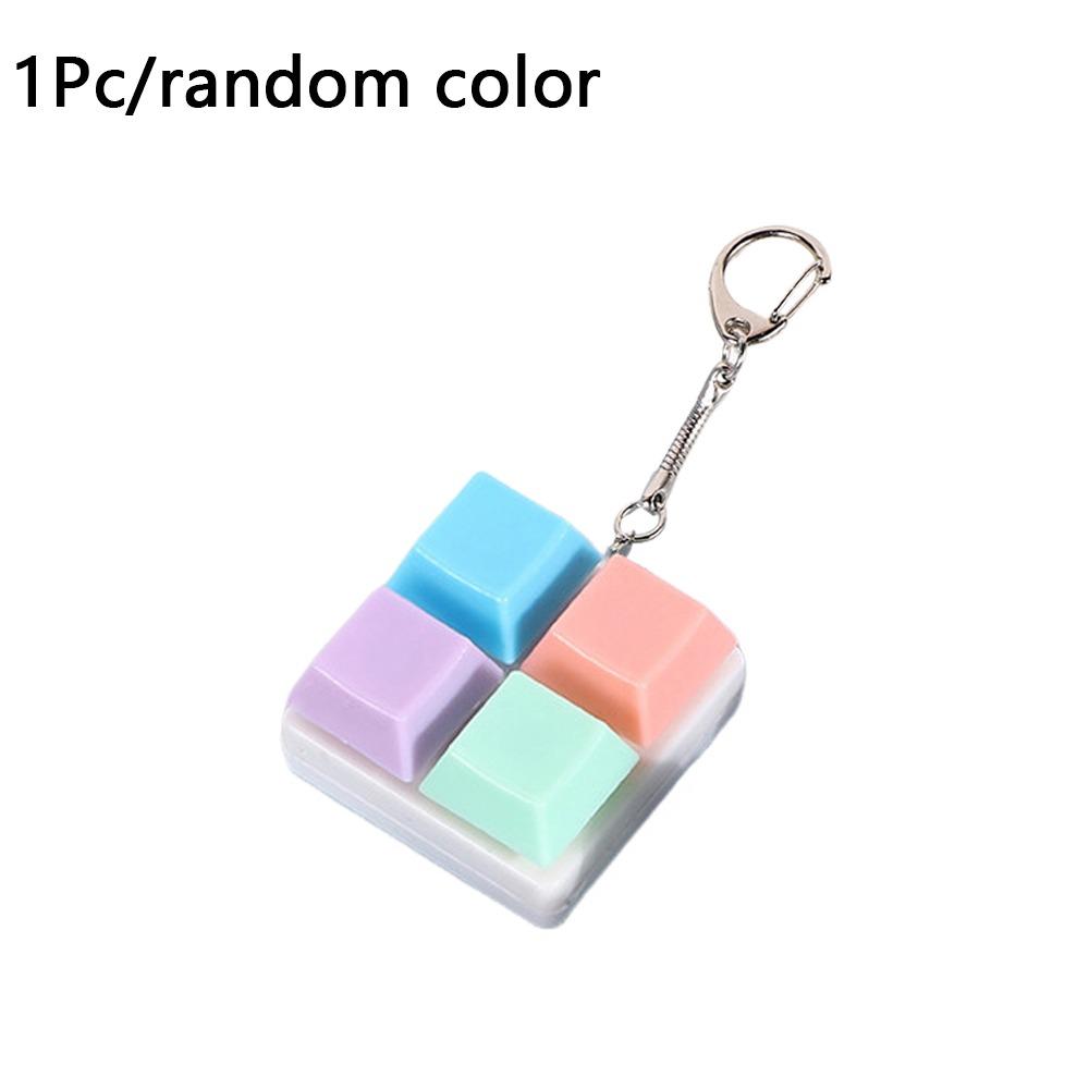 4 Keys Fidget Keychain Keycap Clicker Toy Pendant Creatve Pinch Toy  for Adult
