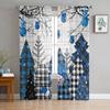 Christmas Snow Land Tree Snowflake TCurtains For Living Room Bedroom Kitchen Decoration Window Tulle Curtain