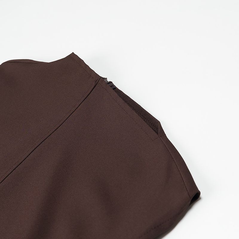 Kaslead New Arrival Women's Clothing Fashion Style Fashion Silm Niche Style Half Turtleneck Large Swing Dress