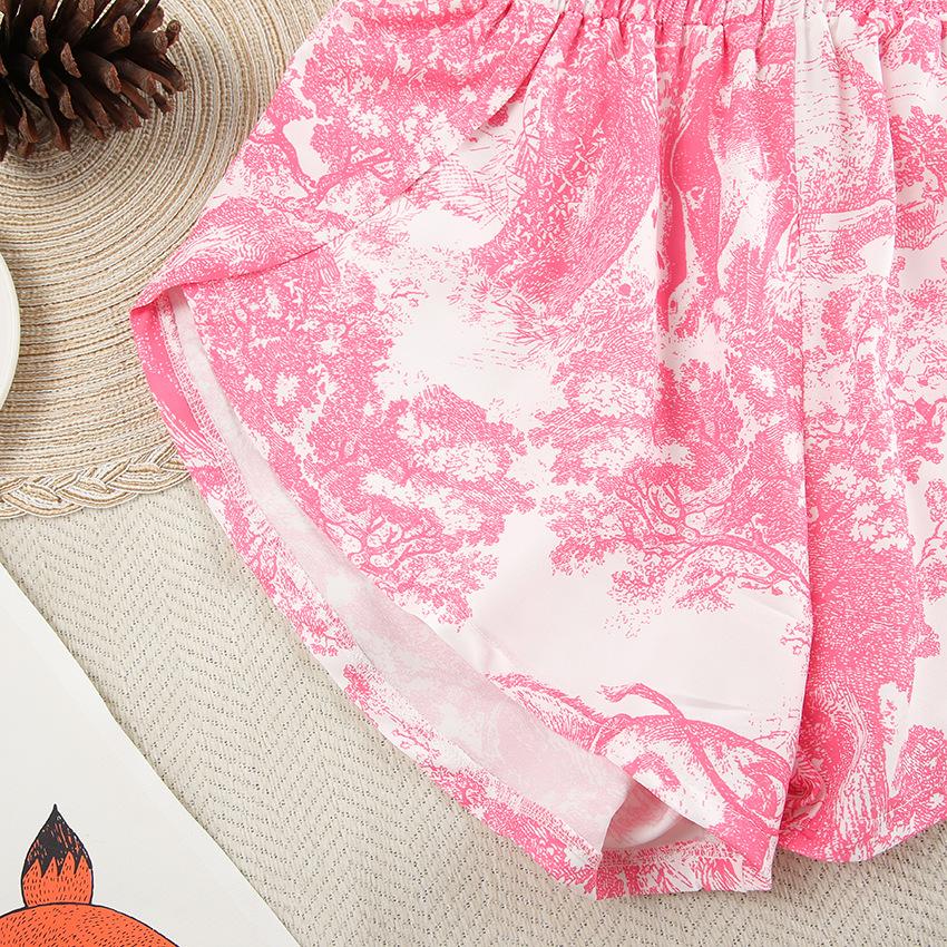 Весенние женские удобные синие мягкие шорты с длинными рукавами с принтом — фото 17