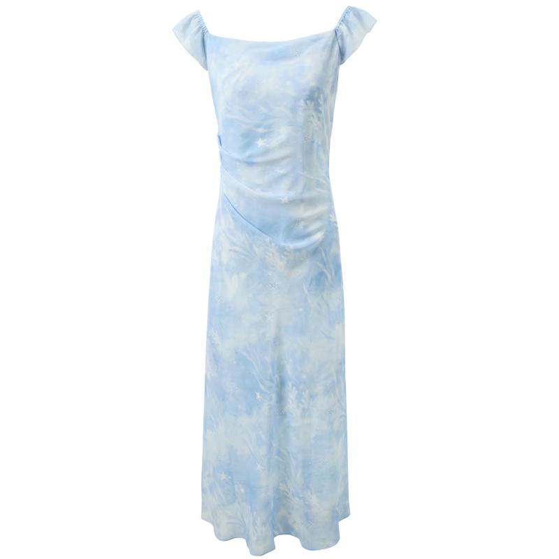 Sancai Ocean Print Chiffon A-line Dress