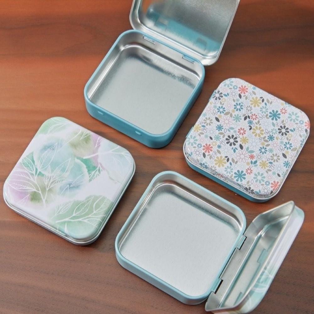 Eco-Friendly Candy Storage Box Square Shape Durable Flip Top Tin Box Metal Material Mini Sealed Jars for Home Organization