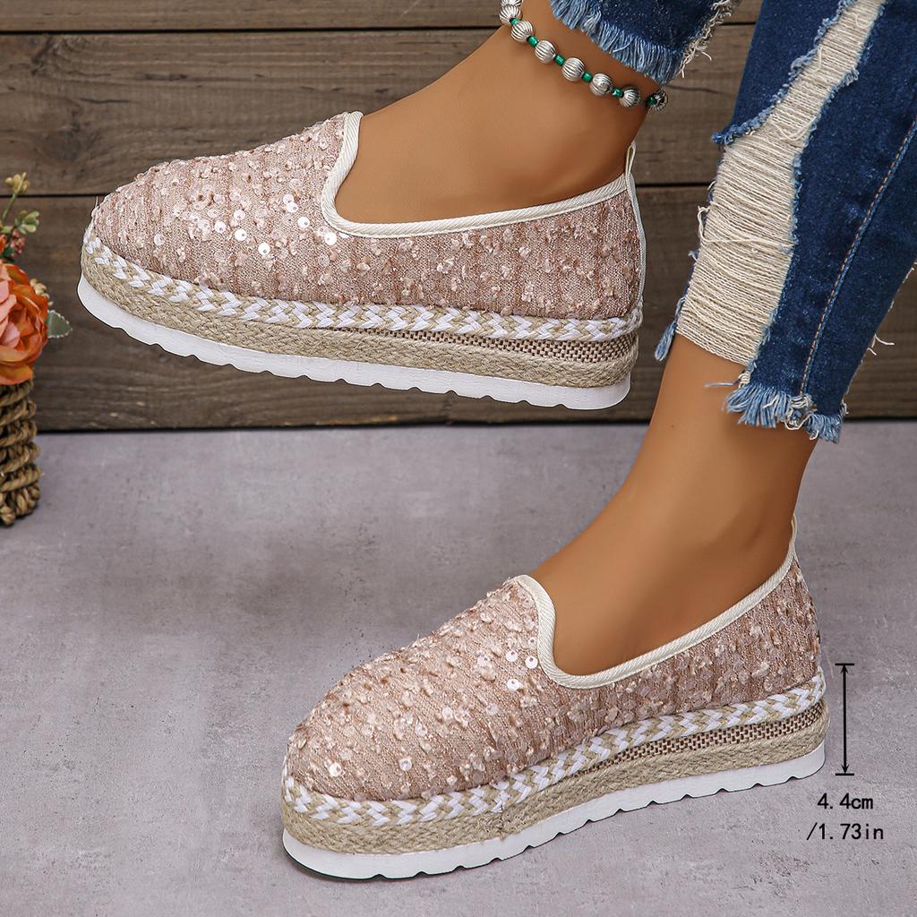 Platform Loafers Dress Flat Shoes Woman Sneaker Round Toe Low Heels Elegant Stylish Summer Comfortable Trend