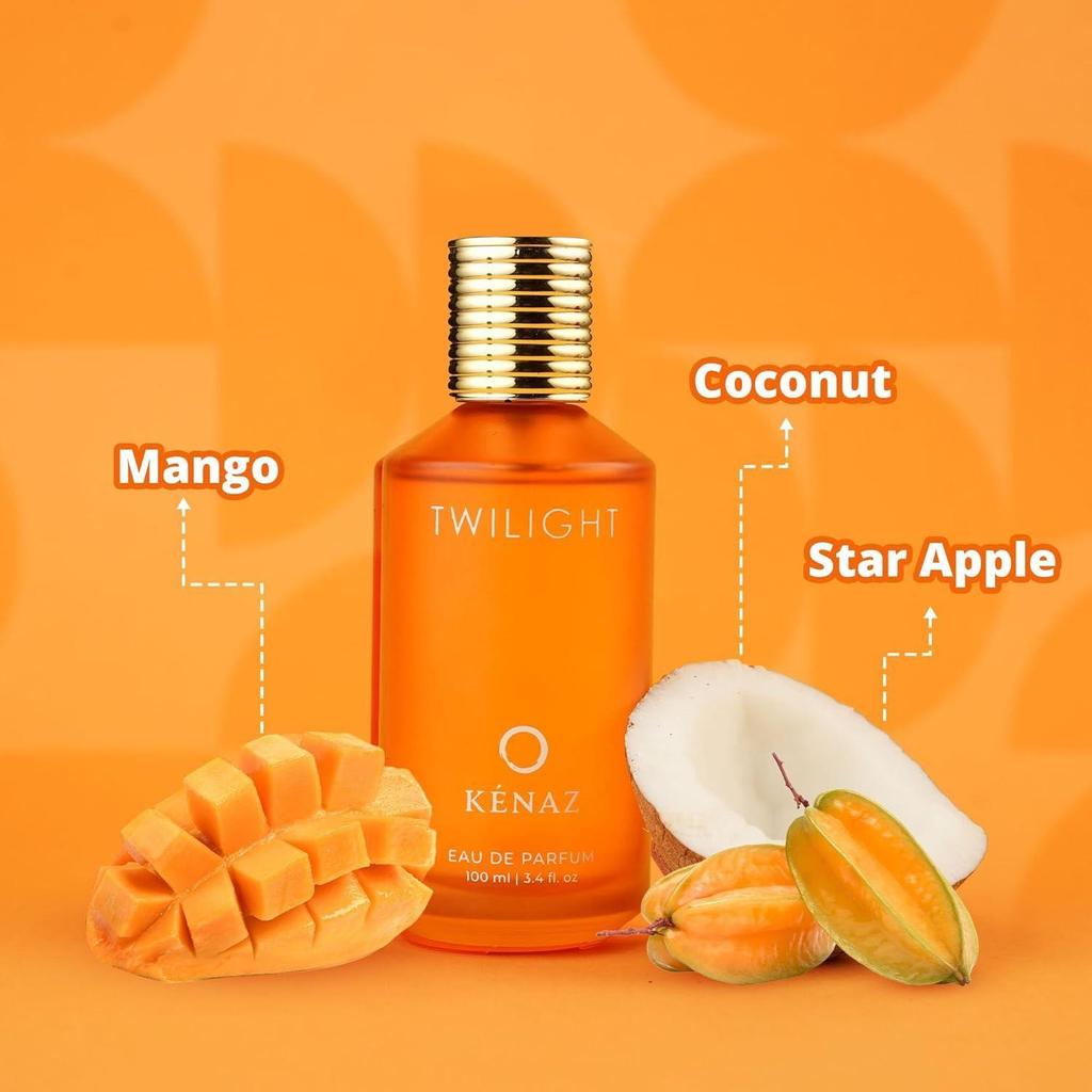 KENAZ Twilight 100ML | Mango, Nectarine & Blood Orange Notes | Perfume for Woman | 20% Fragrance Oil | Long Lasting Perfume for Women