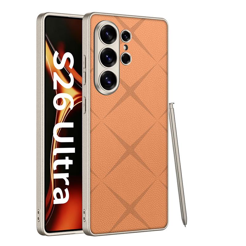 New Samsung S26 Ultra Phone, Metallic Patent Vegan Leather Starlight Minimalist Style for Men and Women