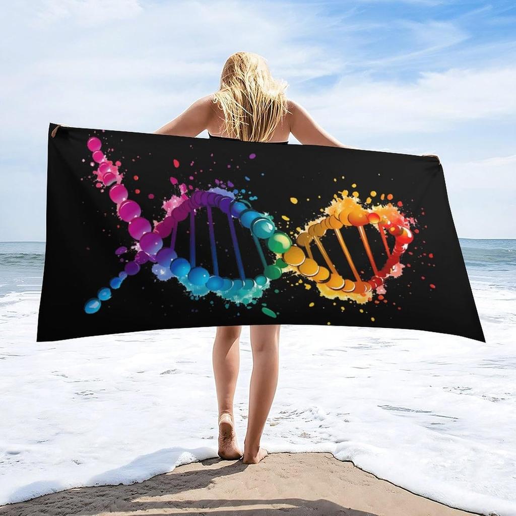 DNA arts Pattern Beach Towel for Family stuffs friends Gifts Quick-Dry Sand free For Bath Yoga Beach Camping Swimming GYM travel