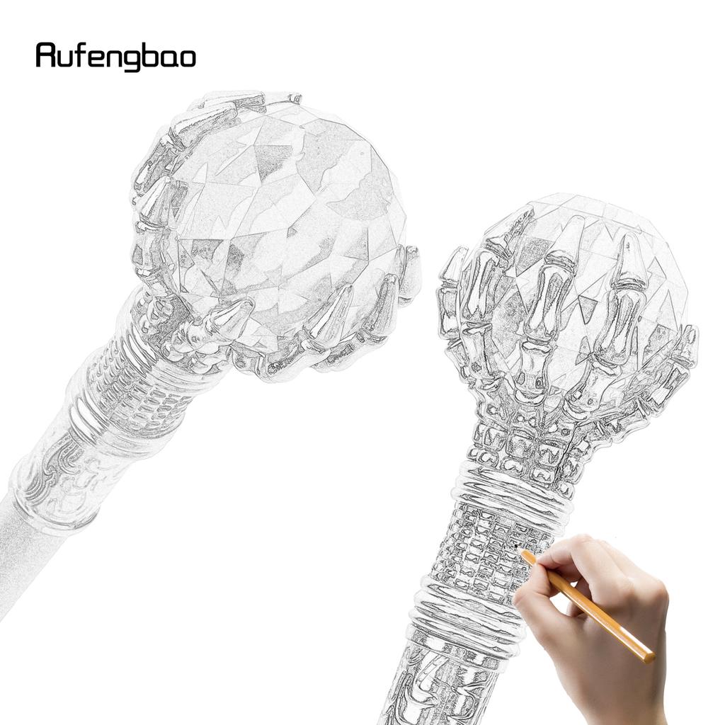Black Glass Ball White Steampunk Cane Fashion Decorative Stick Gentleman Luxury Crosier Knob Steampunk & Everyday Use 93cm