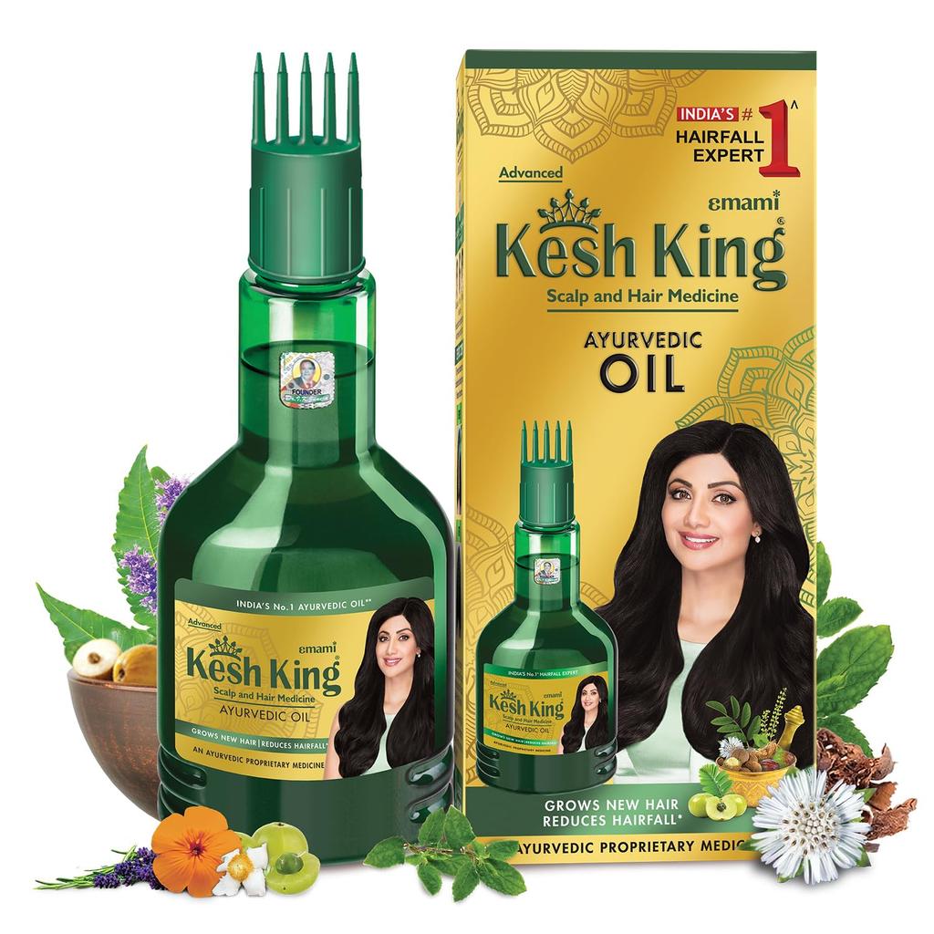 Kesh King Ayurvedic Anti Hairfall Hair Oil 300ml For Stronger Hair Growth And Scalp Nourishment – Herbal Oil For Dandruff And Dryness